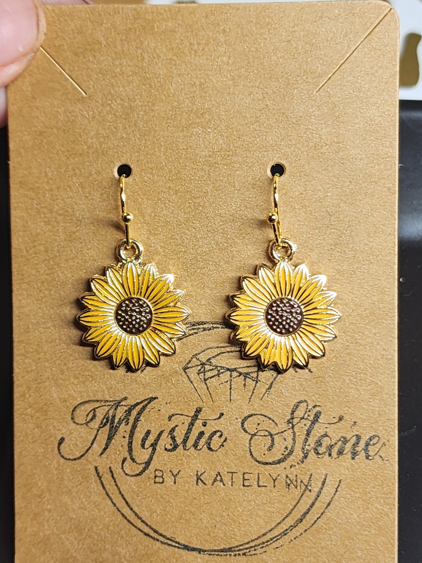 Gold plated Sunflower 🌻 Charm style earrings