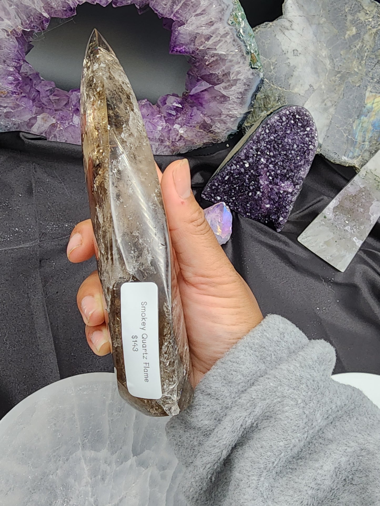 XL Smokey Quartz Flame