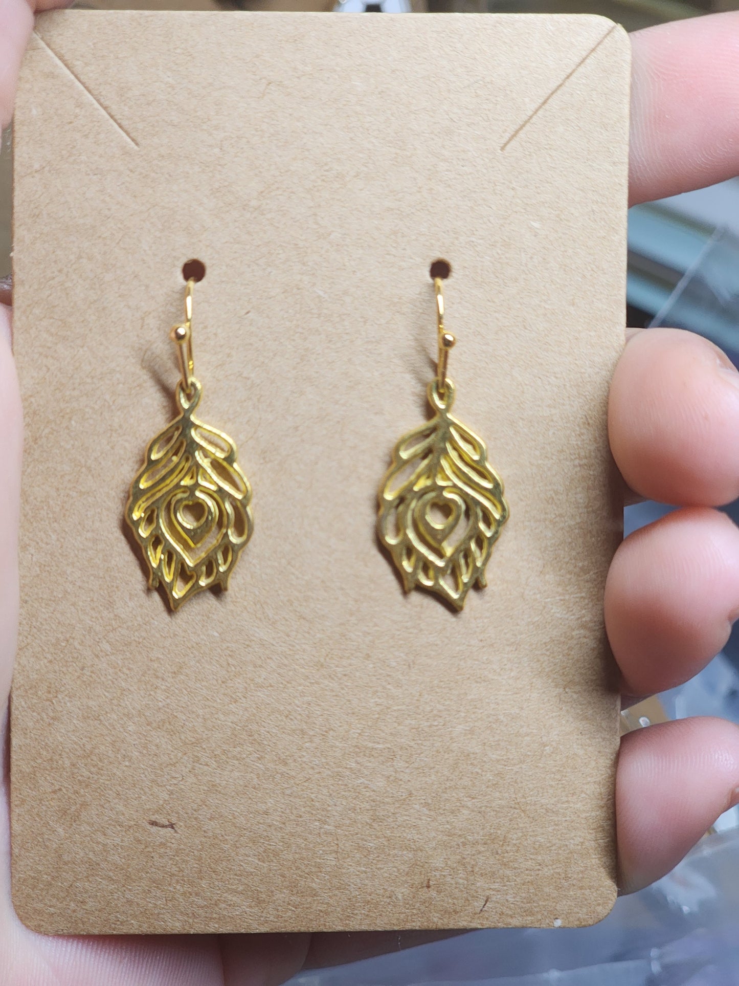 Gold plated Feather charm style earrings | fun earrings, gold plated, hypoallergenic, nickel free, cute earrings