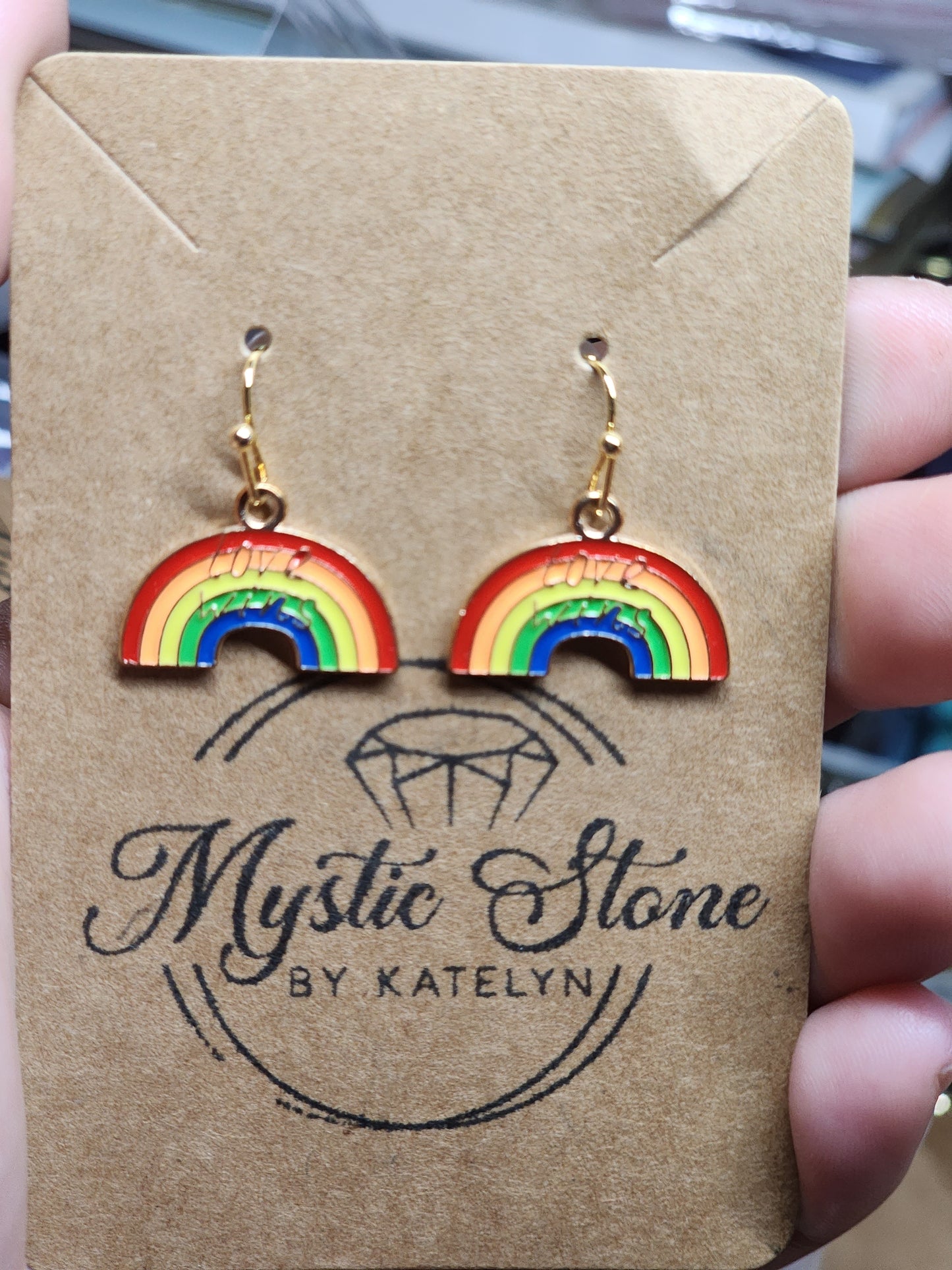 Gold Plated " Love Wins" Rainbow 🌈 Charm style earrings
