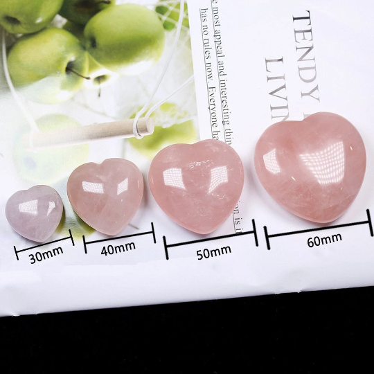 Puffy Natural Rose Quartz Heart - Healing Stone for Love and