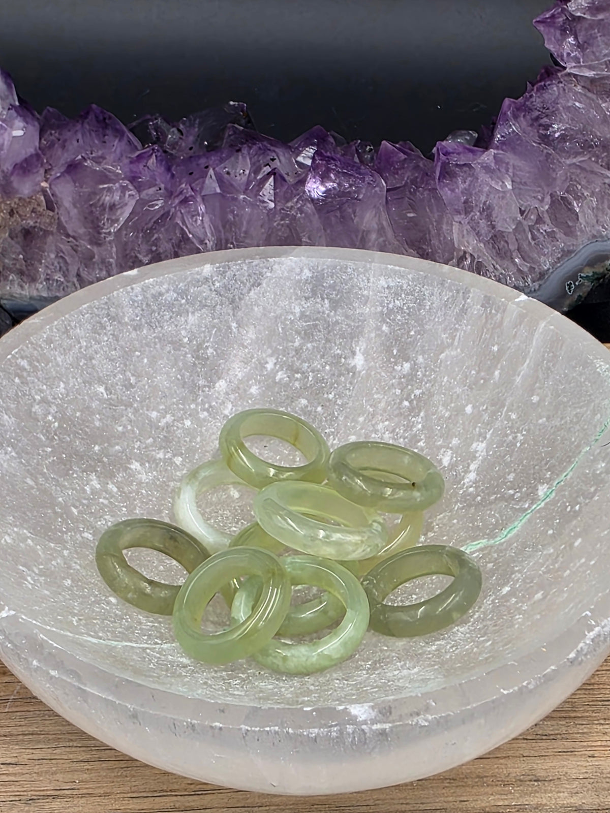 Prehnite Gemstone Band Ring