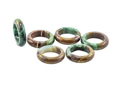 Ocean Jasper Gemstone Band Ring Assorted Sizes Lot of10 Pcs