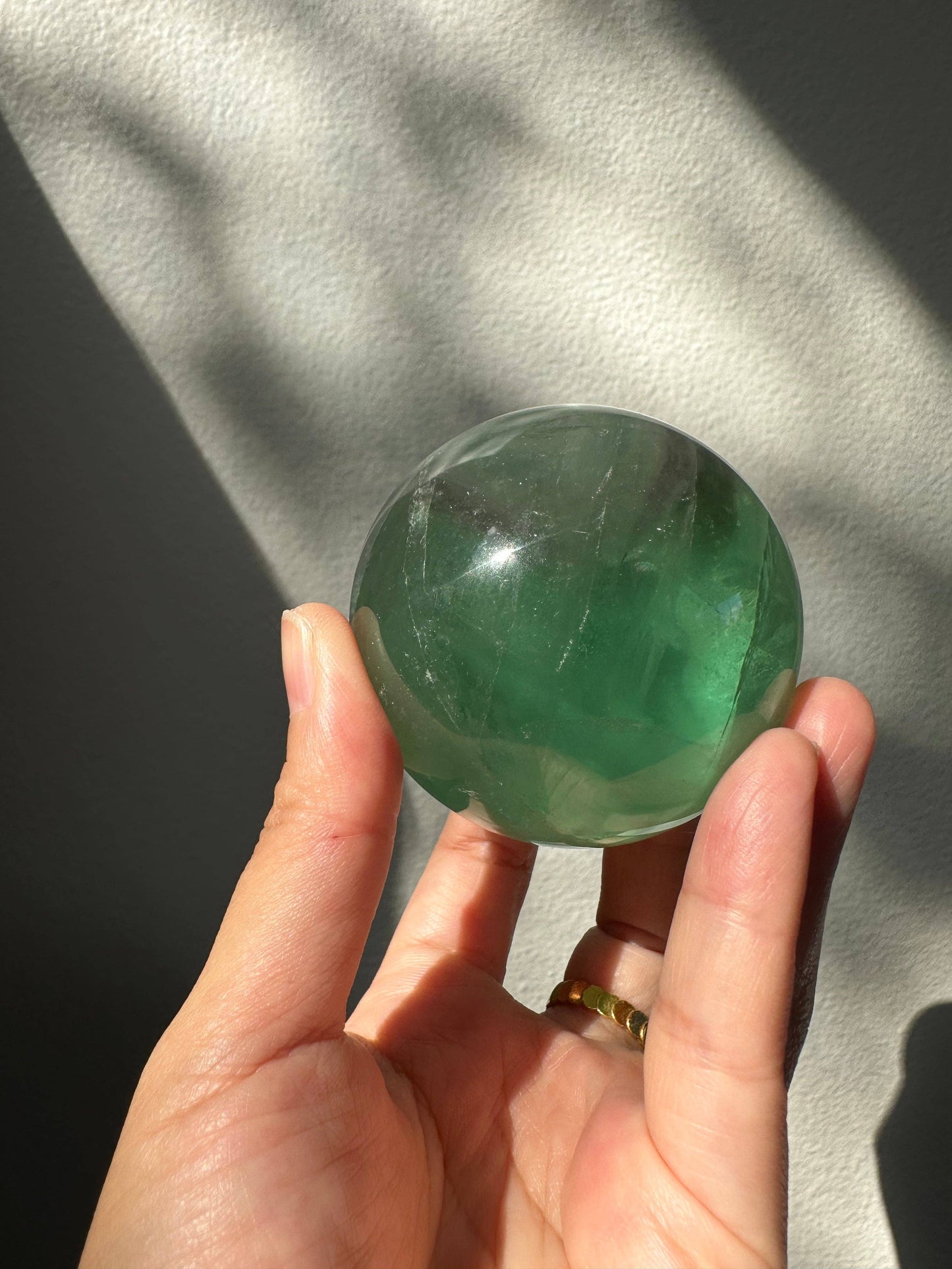 Green Fluorite Sphere - Calming Crystal Ball for Clarity, Focus, and Healing Energy