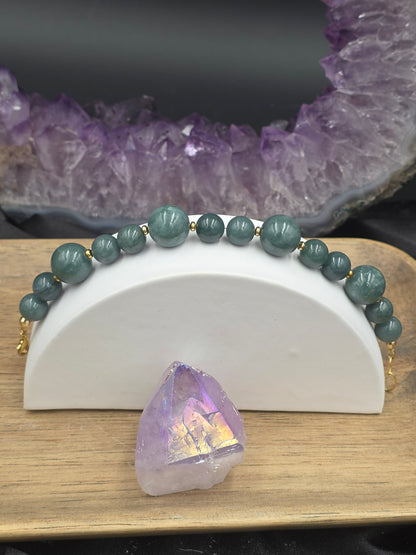 14k Gold-Filled Guatemalan Jade Adjustable Gemstone Bracelet