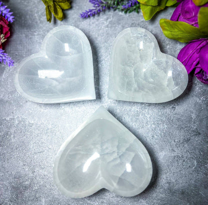 Selenite HEART Charging Bowl, Ethically Sourced Crystals