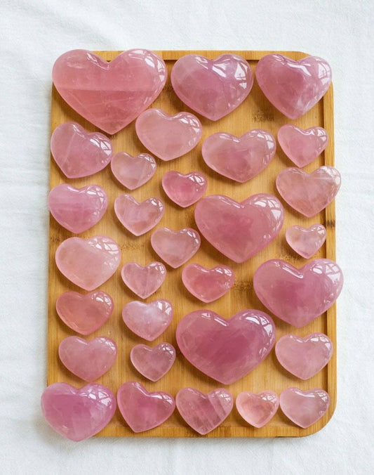 Puffy Natural Rose Quartz Heart - Healing Stone for Love and