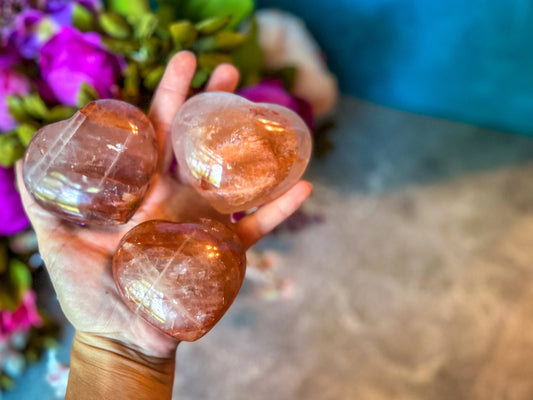 Red Hematoid Quartz Crystal Heart