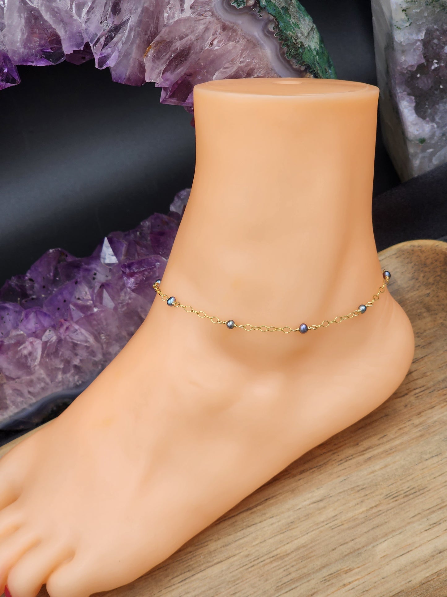 14k Gold-Filled Gemstone Anklets