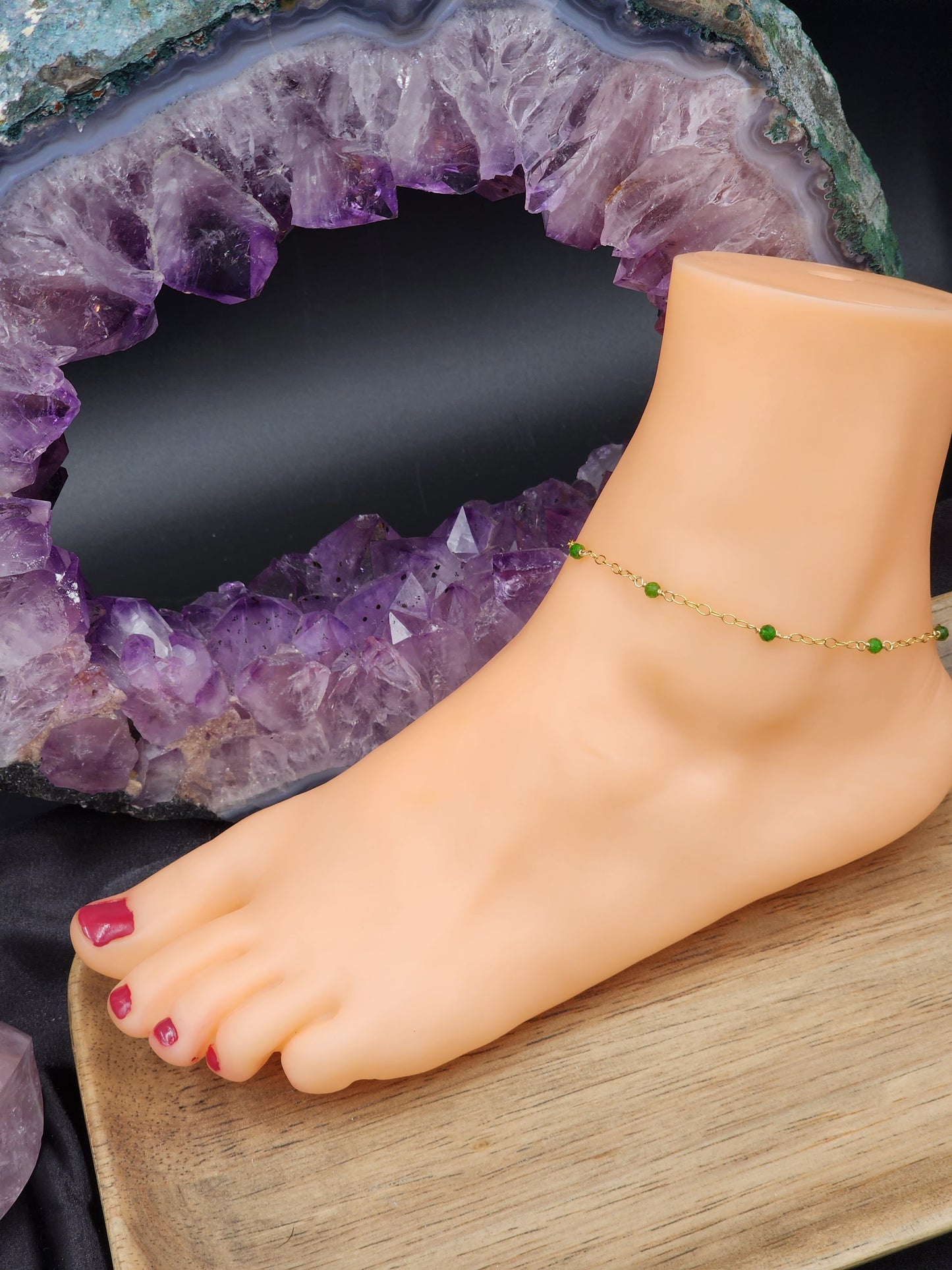 14k Gold-Filled Gemstone Anklets