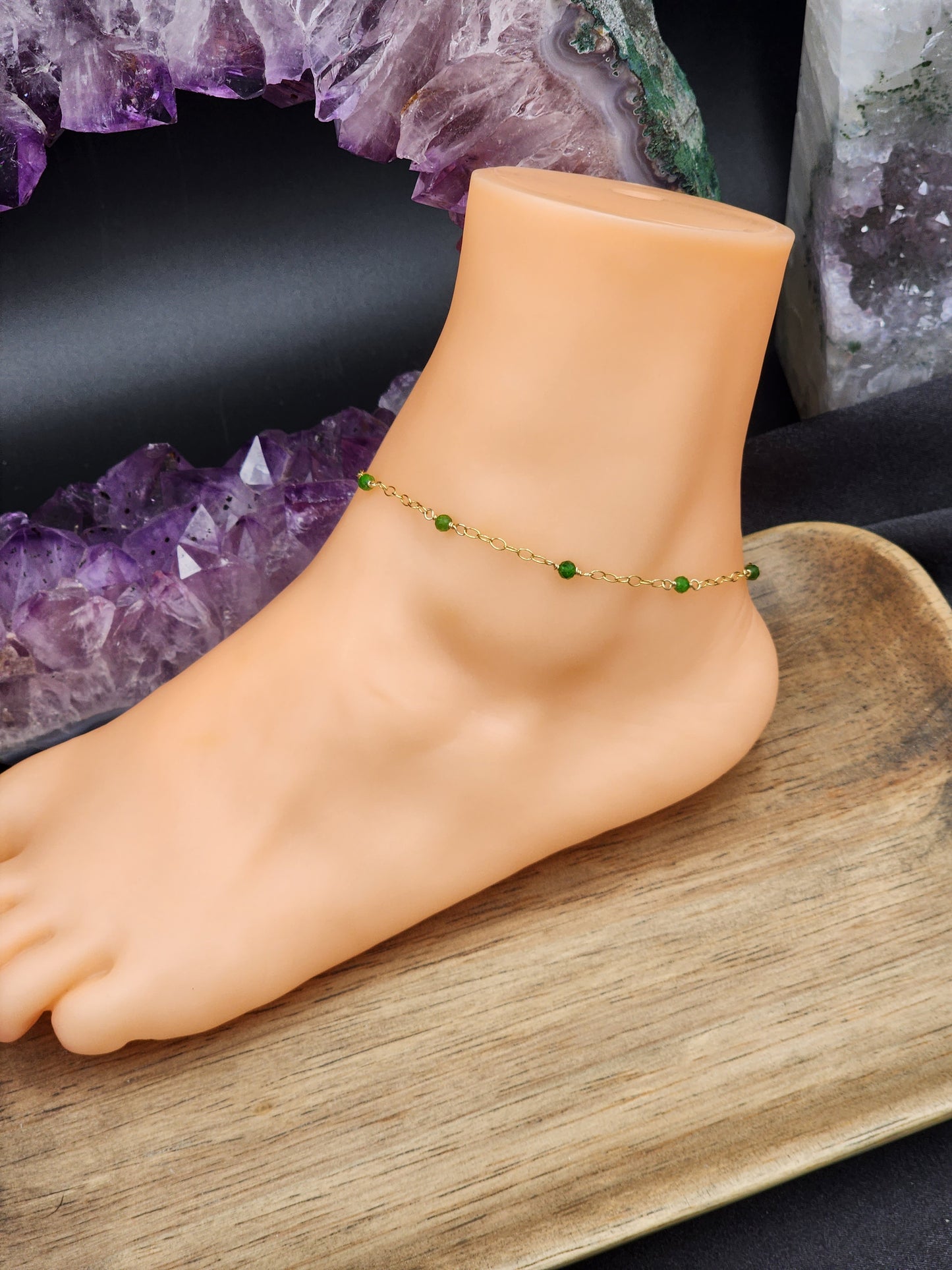 14k Gold-Filled Gemstone Anklets