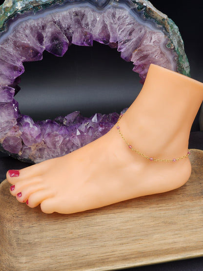 14k Gold-Filled Gemstone Anklets