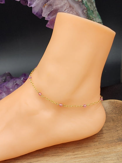 14k Gold-Filled Gemstone Anklets