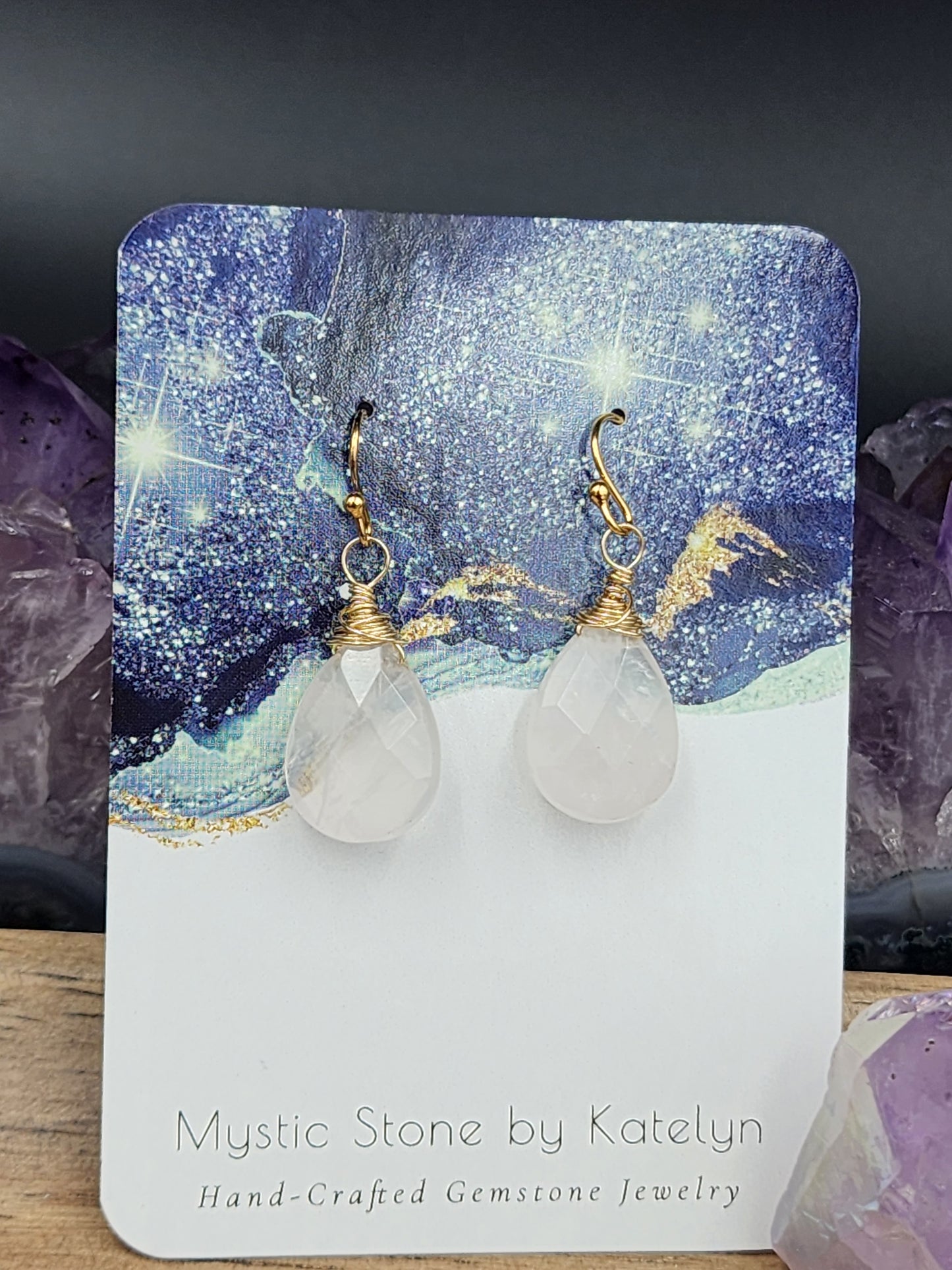 14k Gold-Filled Rose Quartz Gemstone Earrings