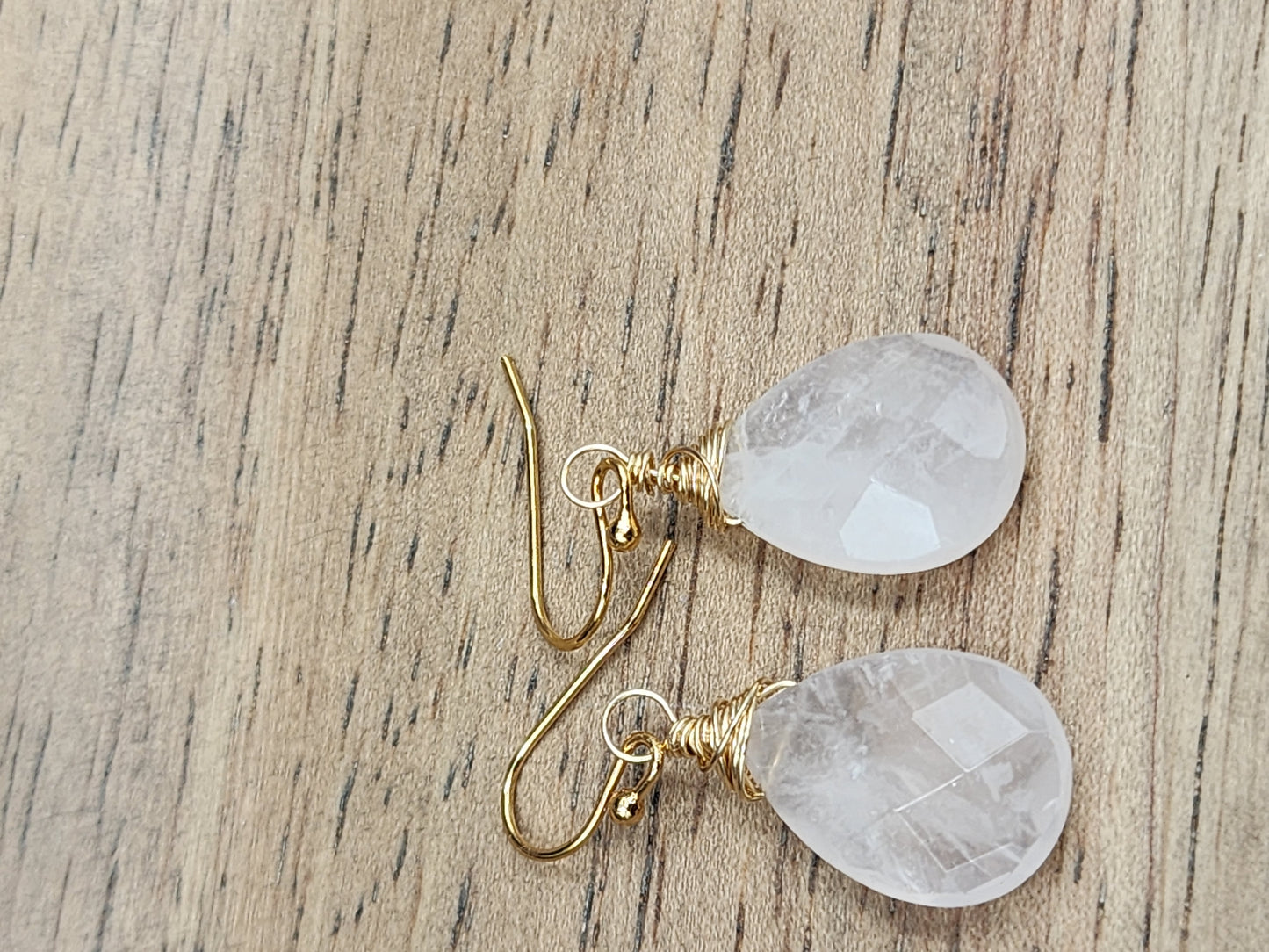 14k Gold-Filled Rose Quartz Gemstone Earrings