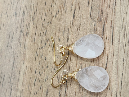 14k Gold-Filled Rose Quartz Gemstone Earrings