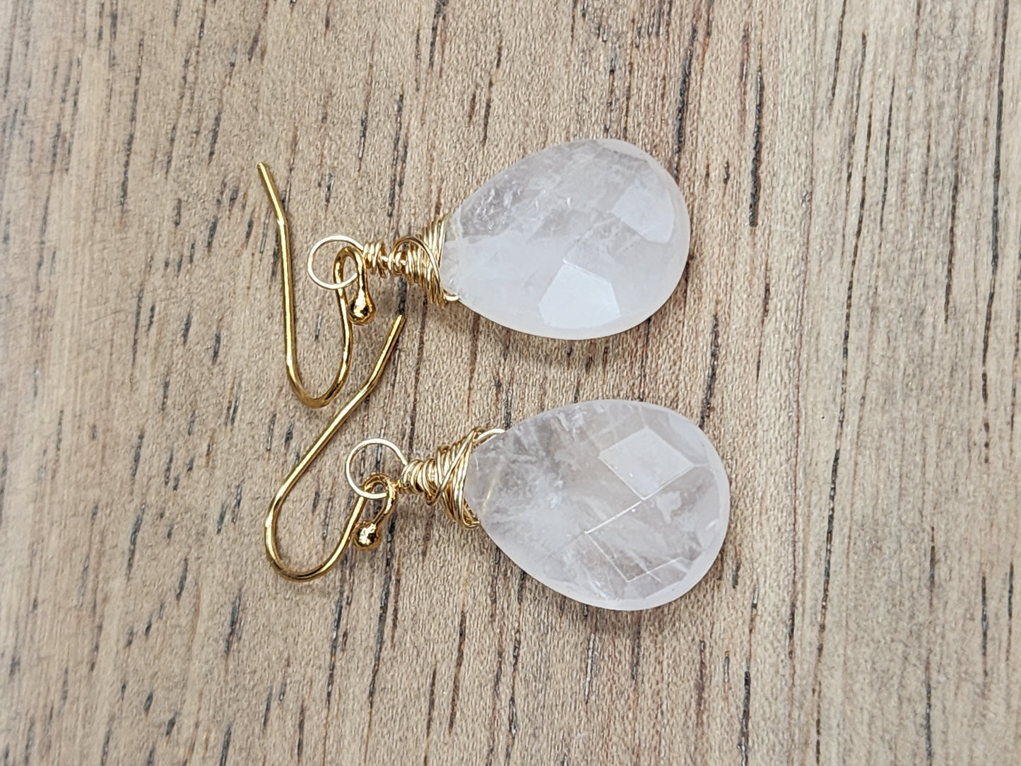 14k Gold-Filled Rose Quartz Gemstone Earrings