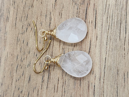 14k Gold-Filled Rose Quartz Gemstone Earrings