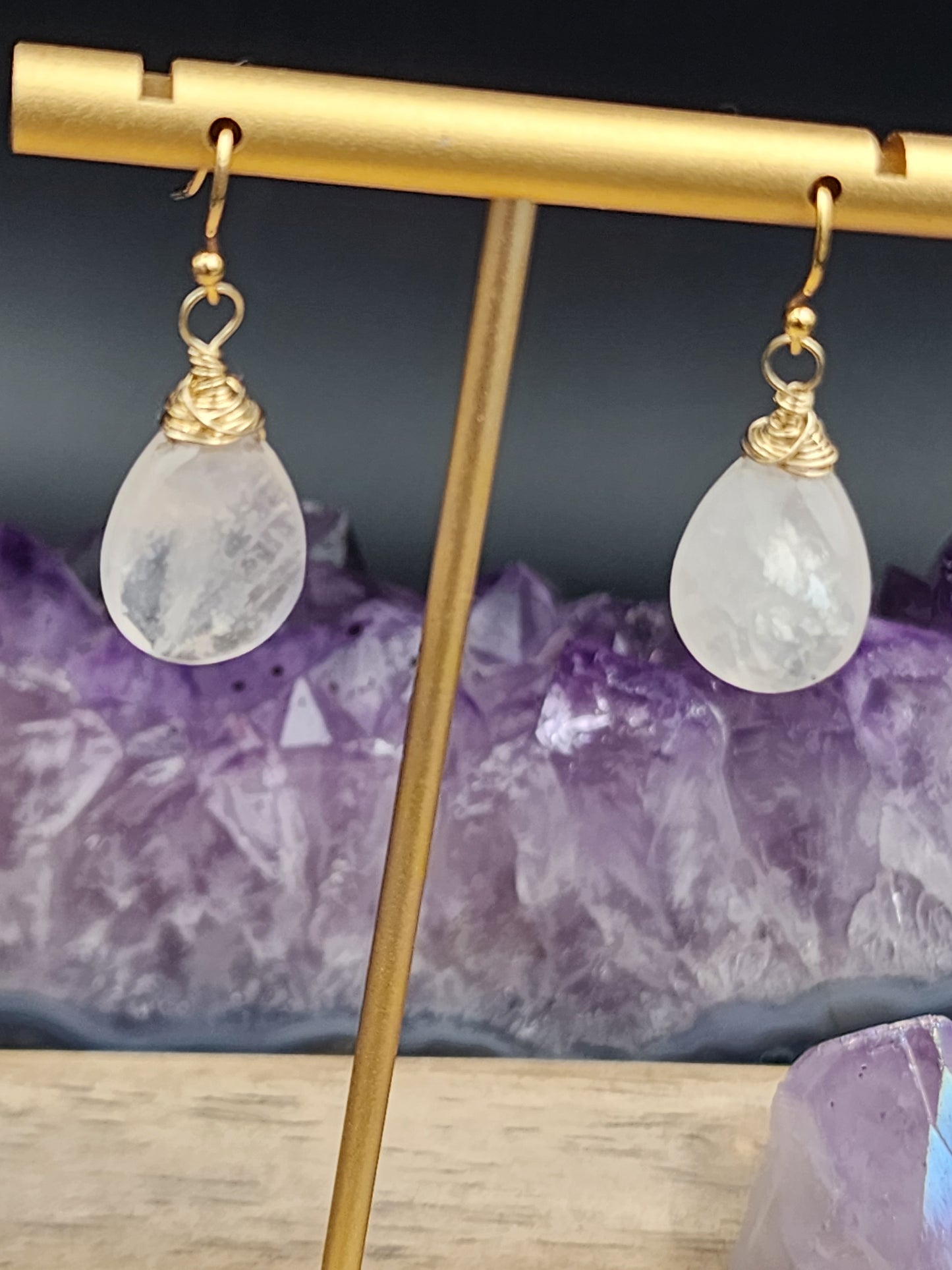 14k Gold-Filled Rose Quartz Gemstone Earrings