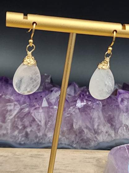 14k Gold-Filled Rose Quartz Gemstone Earrings