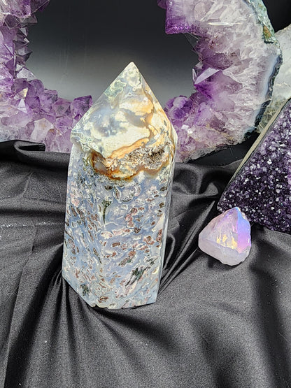 Huge Sea Jasper Tower with beautiful coloring and druzy