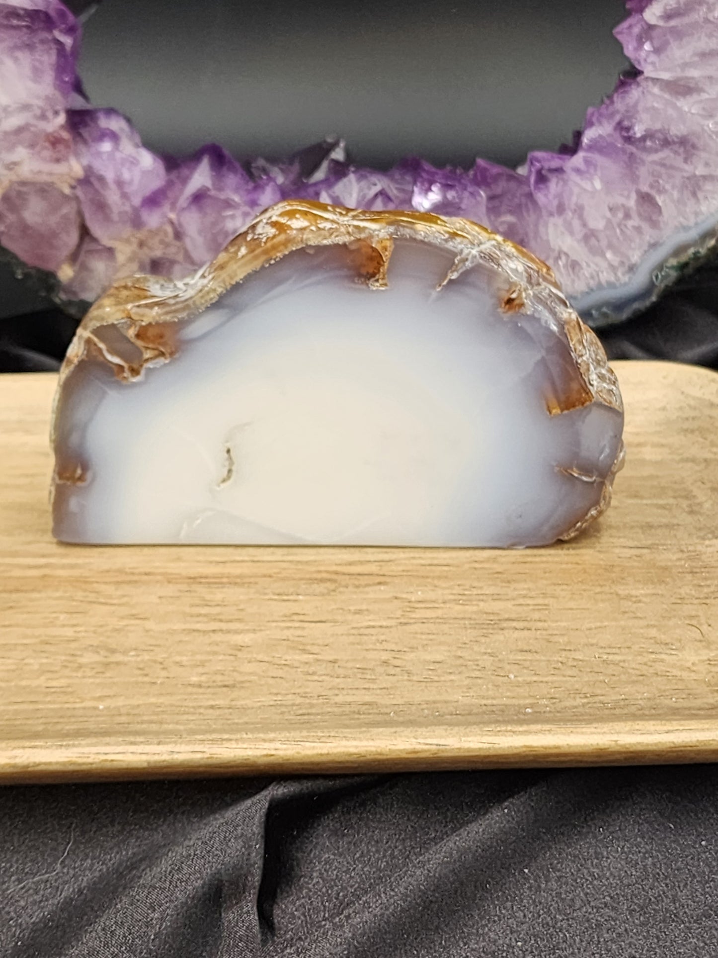 Beautiful self standing Blue Chalcedony Slab