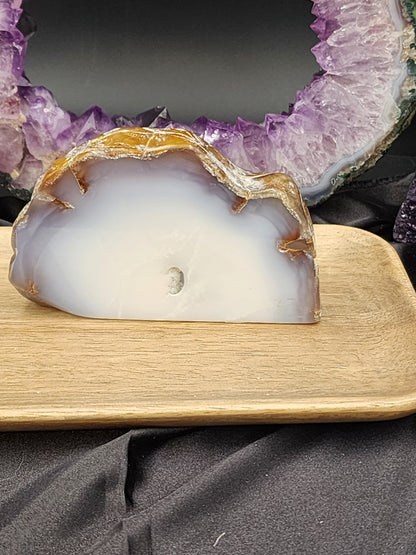 Beautiful self standing Blue Chalcedony Slab