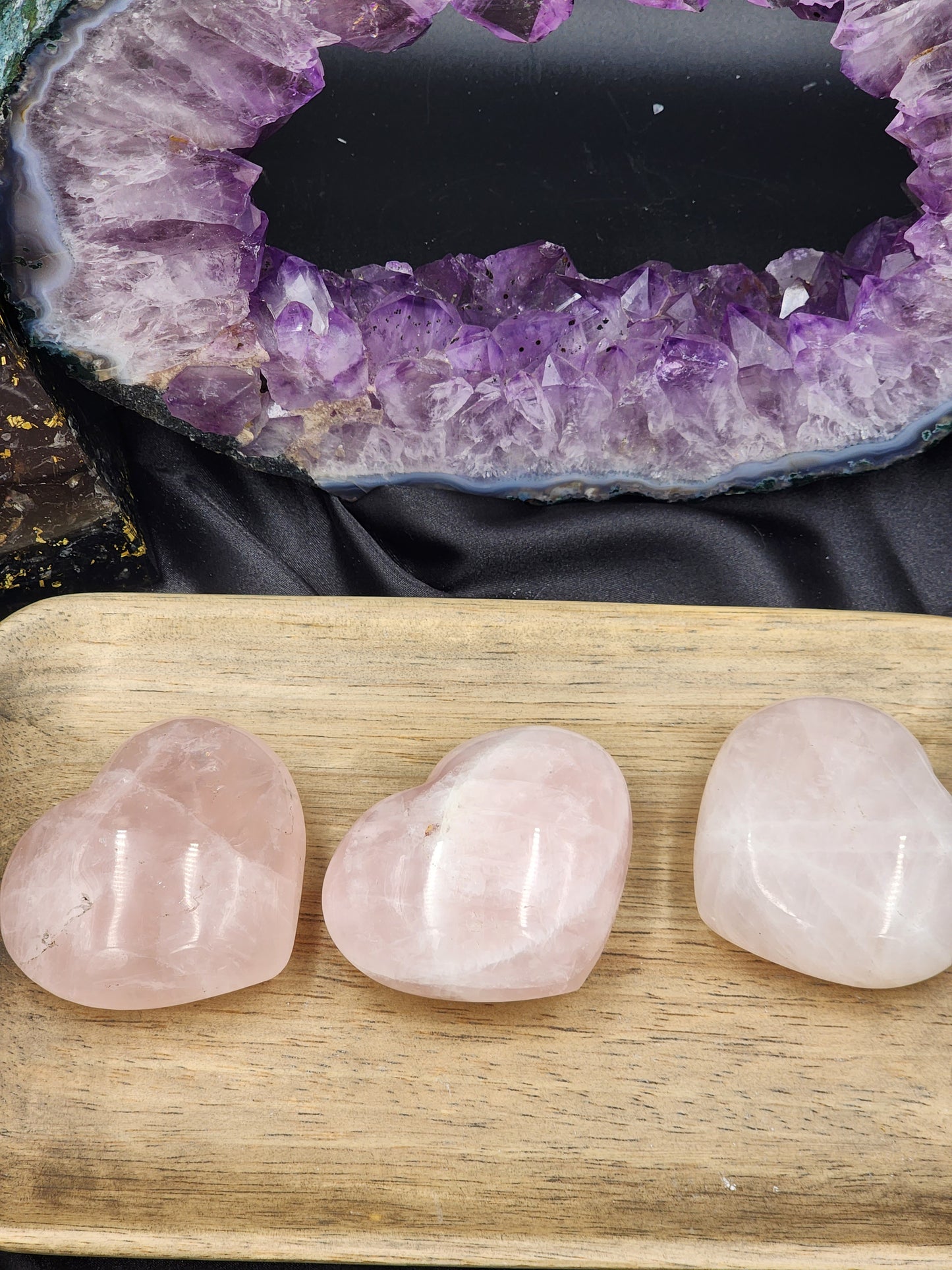 Rose Quartz palm sized heart