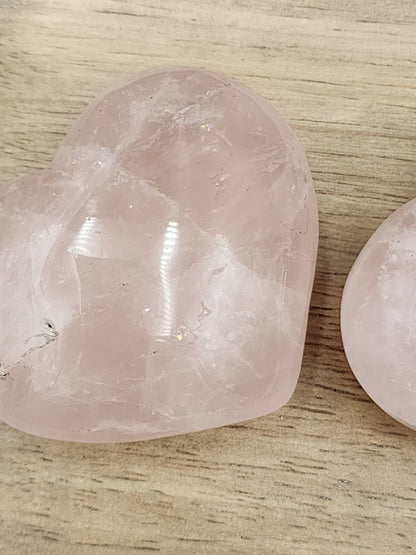 Rose Quartz palm sized heart