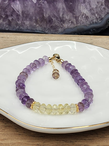 14k Gold-Filled Ametrine Gemstone Bracelet