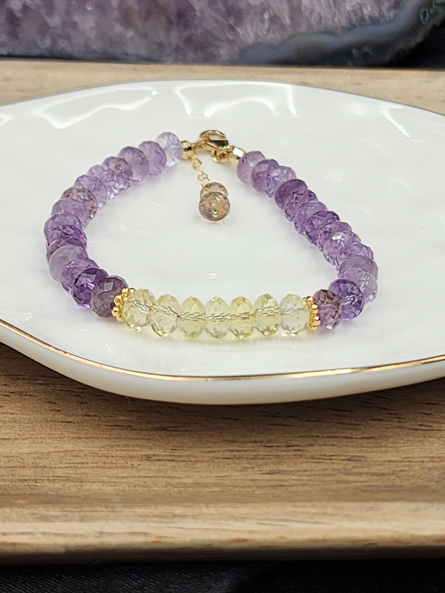 14k Gold-Filled Ametrine Gemstone Bracelet