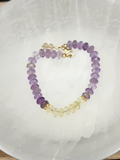 14k Gold-Filled Ametrine Gemstone Bracelet