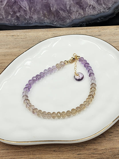 14k Gold Filled Ombre Ametrine Bracelet