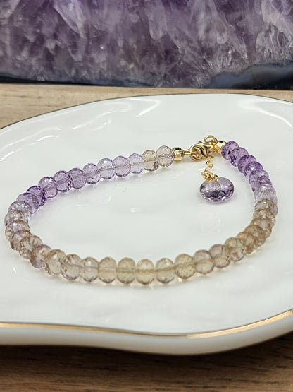 14k Gold Filled Ombre Ametrine Bracelet