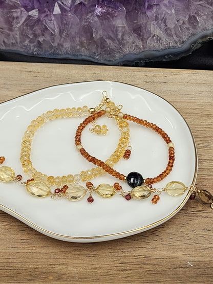 14k Gold-Filled Honey Citrine Gemstone Bracelet