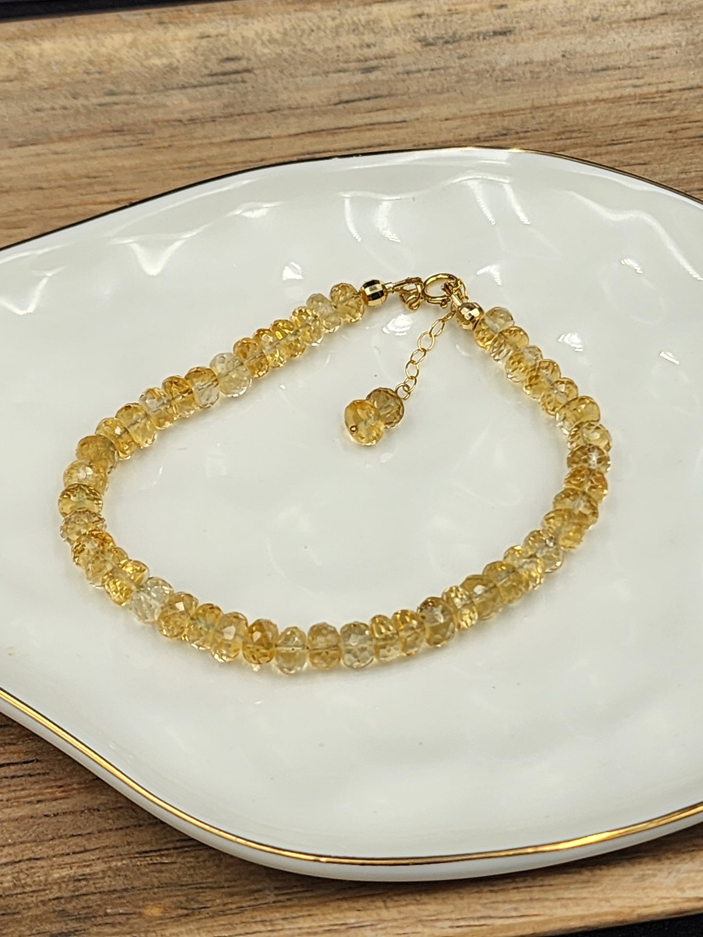 14k Gold-Filled Honey Citrine Gemstone Bracelet