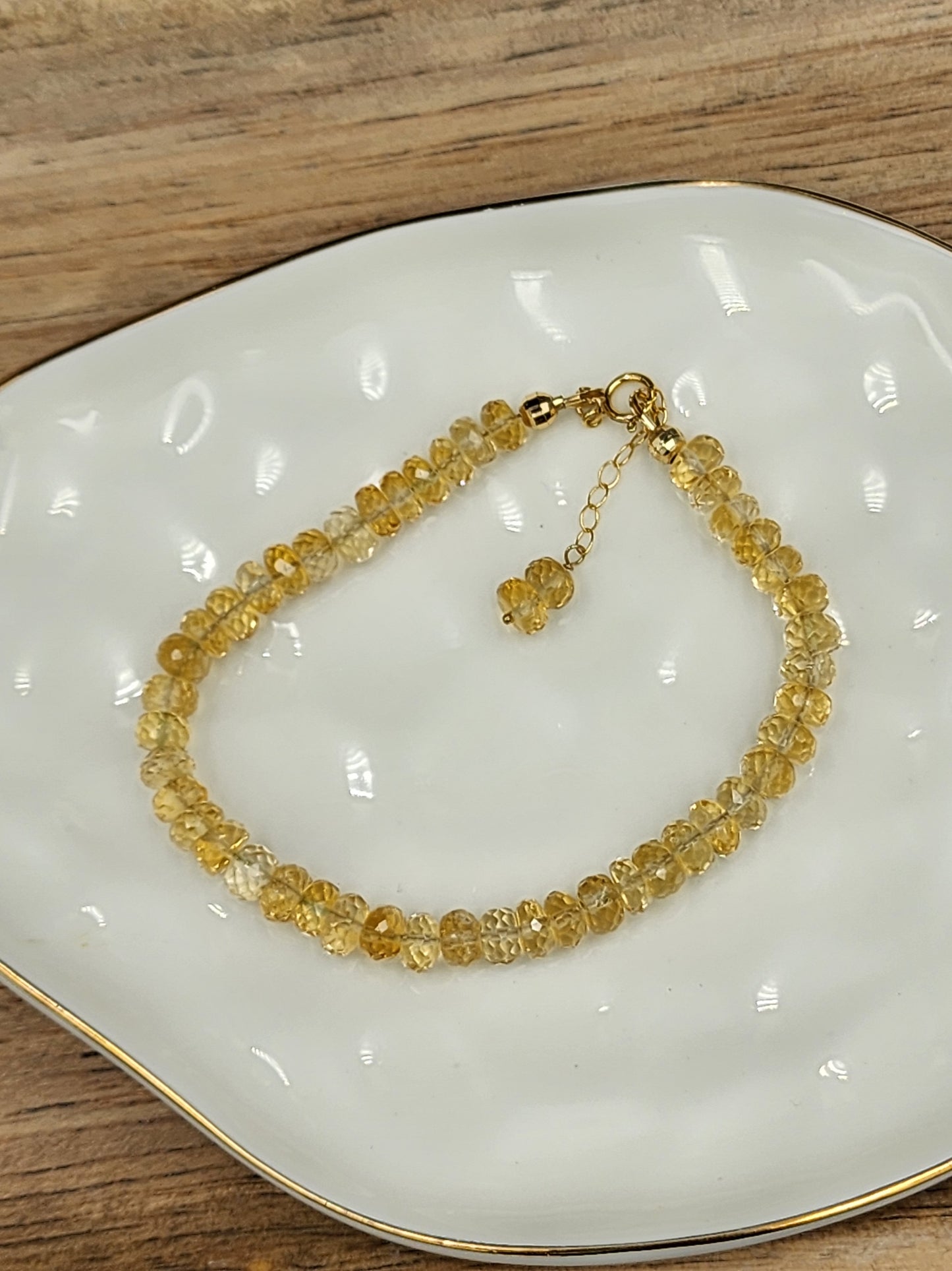 14k Gold-Filled Honey Citrine Gemstone Bracelet