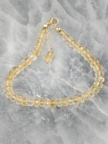 14k Gold-Filled Honey Citrine Gemstone Bracelet