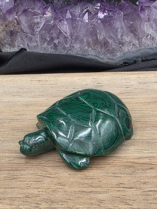 Hand Carved Malachite Turtle