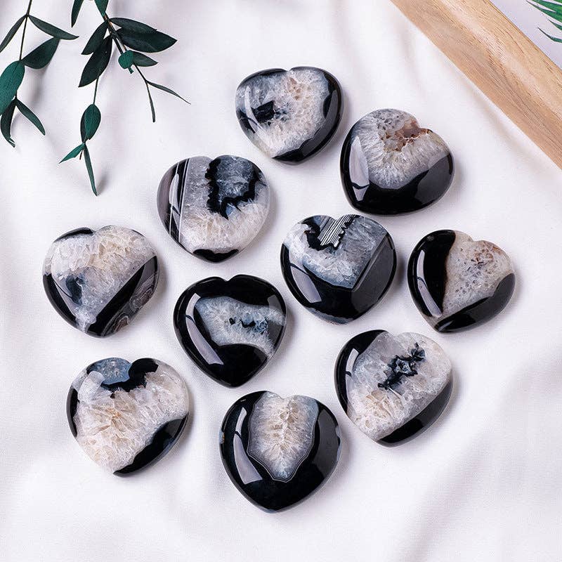 Black Agate Heart: Embrace Strength, Protection & Inner Balance