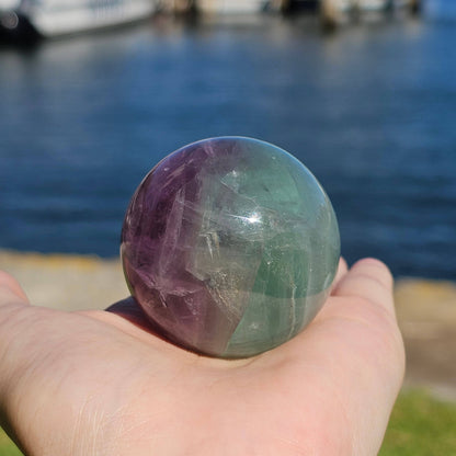 Natural Watermelon Fluorite Crystal Sphere - Healing Stone