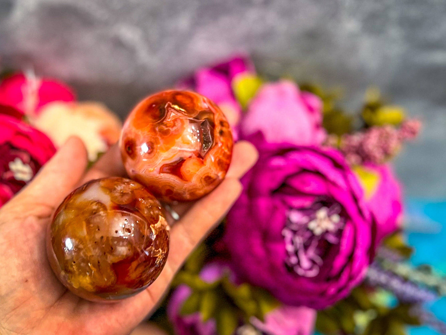 Carnelian Crystal Sphere, Ethically Sourced Crystal