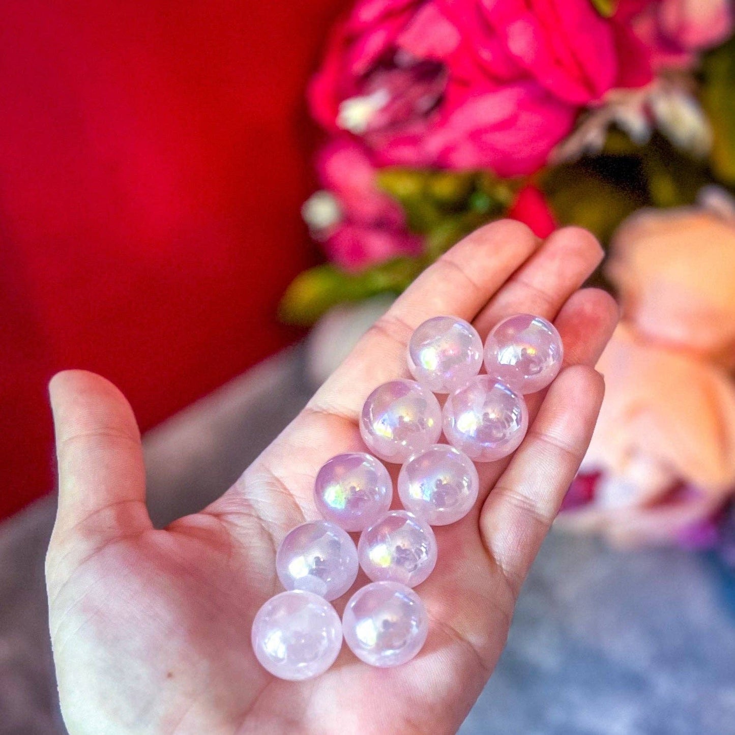 Aura Rose Quartz Mini Crystal Sphere