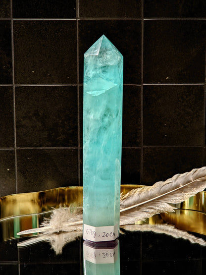 Large Green Fluorite Tower - Healing Crystal, Growth, Balance, Meditation