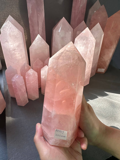 Large Rose Quartz Tower - Natural Crystal Point, Healing Stone, Love and Harmony, Reiki Energy