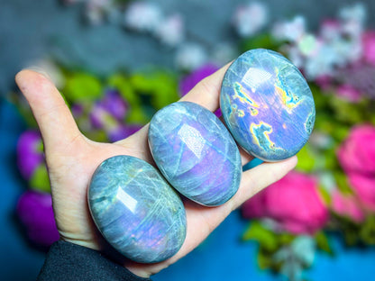 Ethically Sourced Purple Labradorite Crystal Palmstones