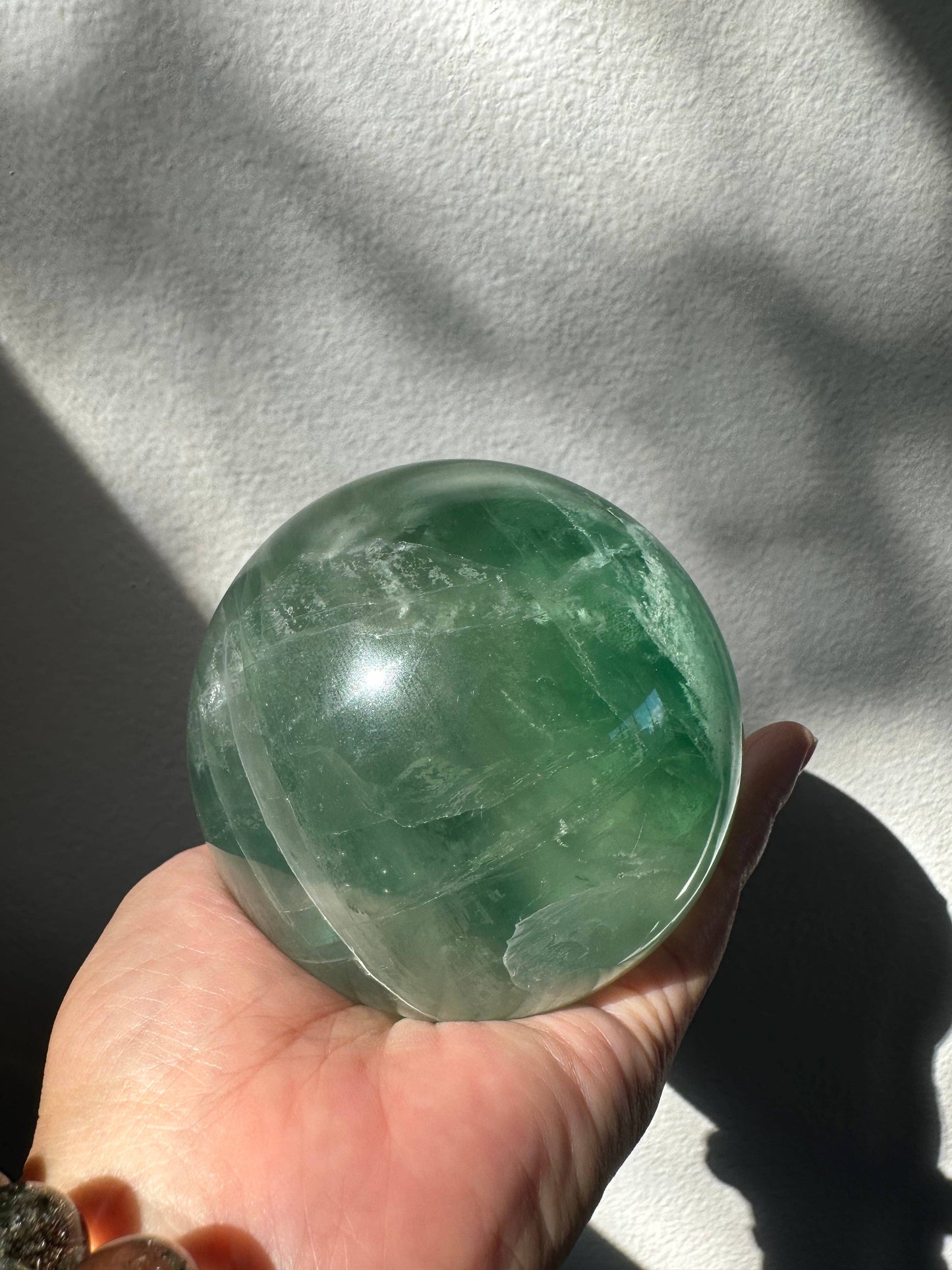 Green Fluorite Sphere - Calming Crystal Ball for Clarity, Focus, and Healing Energy