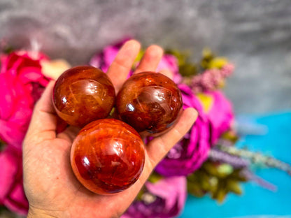 Carnelian Crystal Sphere, Ethically Sourced Crystal