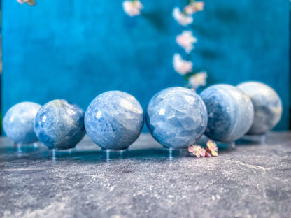 Blue Calcite crystal Sphere