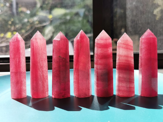 Strawberry Quartz Crystal Tower Point Generator